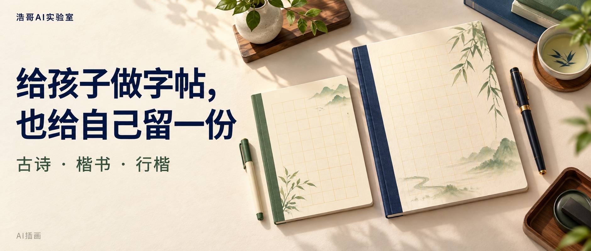给孩子一份楷书,也给自己一份行楷。
